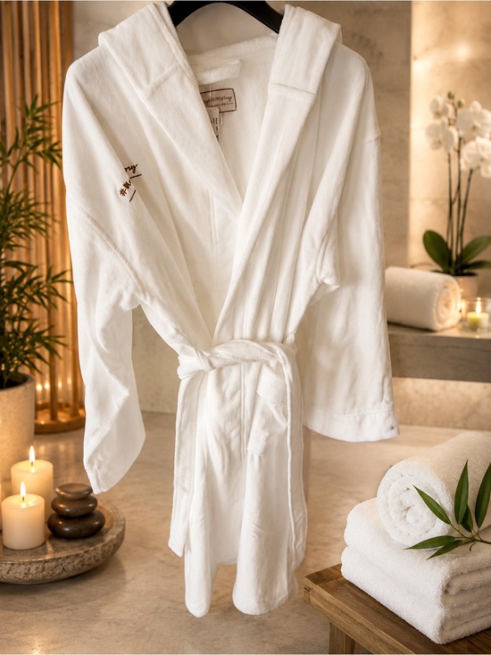 Bikini Village Other - NWT Bikini Village Hooded Terry Robe White Size L/XL Spa Robe